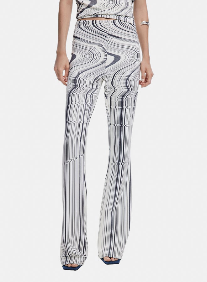 DESIGUAL Elastic pants with distorted stripes - Image 3