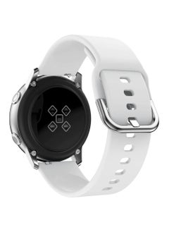 Generic Strap Band Silicone 20MM For Samsung Galaxy Watch 4 40mm 44mm/Watch 4 classic 42mm 46mm /Gear Sport/active2 40mm 44mm/Amazfit GTR 42mm/ GTS 2/Huawei GT2 42mm/Honor Magic watch 2 42mm (White)  - Image 2