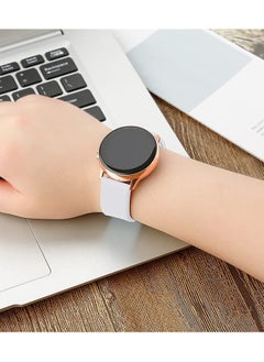 Generic Strap Band Silicone 20MM For Samsung Galaxy Watch 4 40mm 44mm/Watch 4 classic 42mm 46mm /Gear Sport/active2 40mm 44mm/Amazfit GTR 42mm/ GTS 2/Huawei GT2 42mm/Honor Magic watch 2 42mm (White)  - Image 4