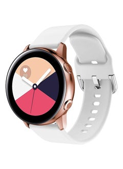 Generic Strap Band Silicone 20MM For Samsung Galaxy Watch 4 40mm 44mm/Watch 4 classic 42mm 46mm /Gear Sport/active2 40mm 44mm/Amazfit GTR 42mm/ GTS 2/Huawei GT2 42mm/Honor Magic watch 2 42mm (White)  - Image 1