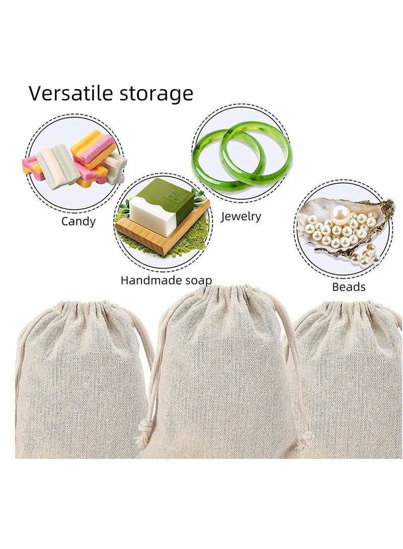 Excefore 30Pcs Cotton Gift Bags Biodegradable Bags with Drawstring Diy Craft Gift Bags Burlap Canvas Pouches Bags Sack Drawstring Wedding Party Favor Jewellery Pouches Storage Wrap Gift Bags - Image 2