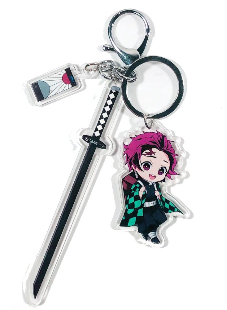 Kamado Tanjirou - "Tanjirou Water Breathing Keychain: Flame Mark Warrior Pendant"