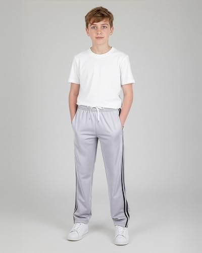 REALESSENTIALS Real Essentials 3 Pack: Boys' Tricot Open Bottom Fleece-Lined Sweatpants with Pockets -Set 1,L (14-16) - Image 4