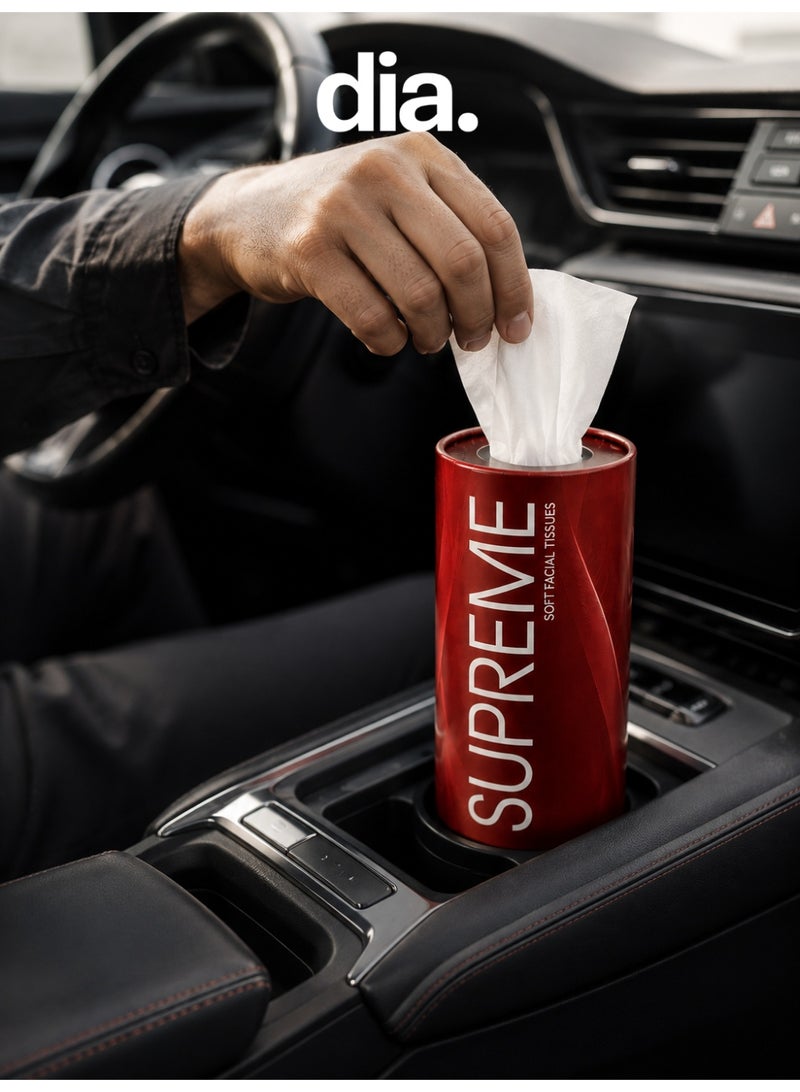 SUPREME 4 Pack Car Tissue Holder,Car Tissues Cylinder, Round Tissue Boxes for Car, Round Tube Car Tissue Box Round Container, Tissue Holder for Car - Image 4