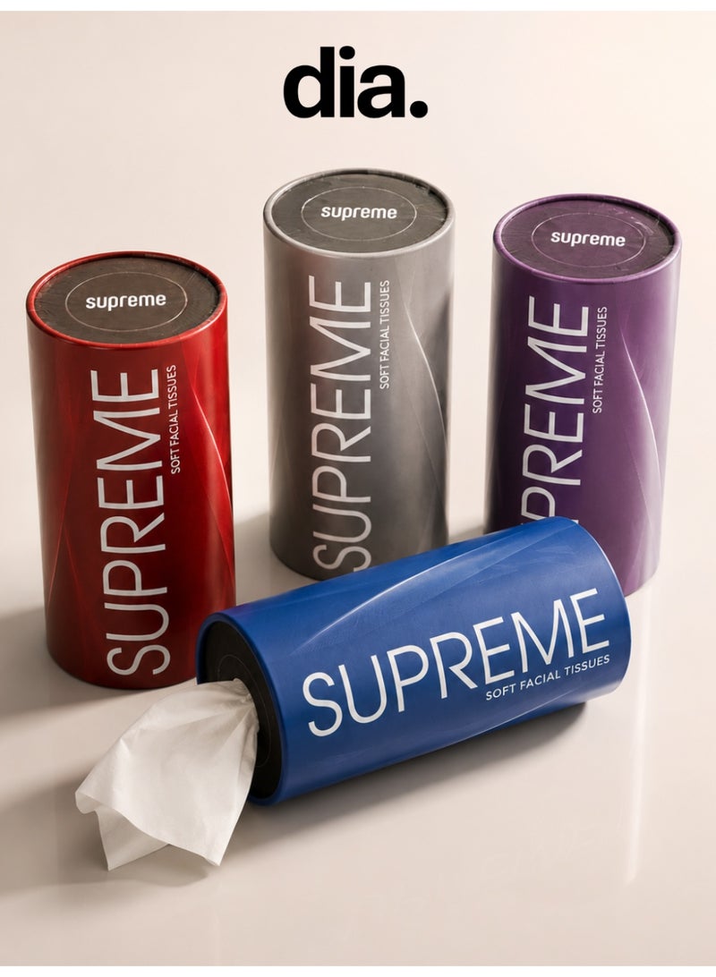 SUPREME 4 Pack Car Tissue Holder,Car Tissues Cylinder, Round Tissue Boxes for Car, Round Tube Car Tissue Box Round Container, Tissue Holder for Car - Image 1