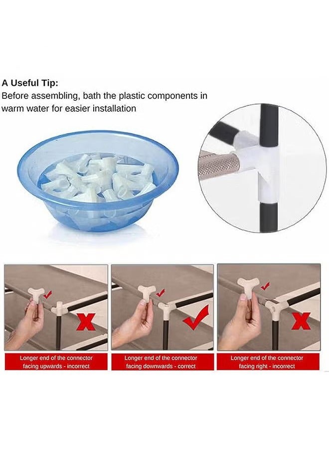 Beauenty 10-Tiers Shoe Cabinet Rack Brown 60*30*160cm - Image 4