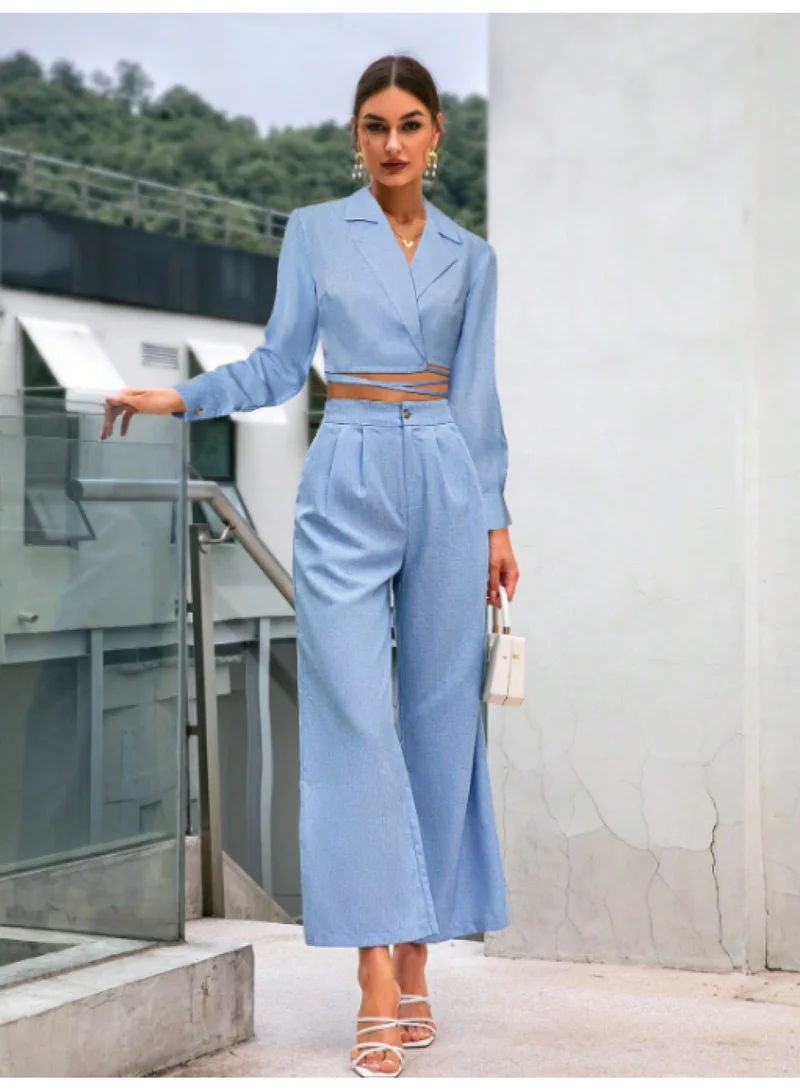SIMPLEE Women's 2-Piece Outfit Set - Matching Top & Pants for Stylish Look