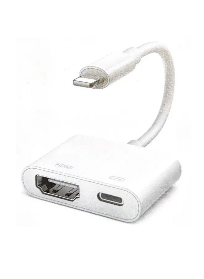 أيون محول من لايتنق الى HDMI وصلة تلفزيون ذكي وصلة تلفزيون للايفون بمنفذين وصلة لابتوب اتش دي وصلة ايفون بمنفذين وصلة تي في  وصلة اتش دي للبروجيكتر وصلة ايباد اتش دي  وصلة اتش دي وصلة ابل  - Image 1