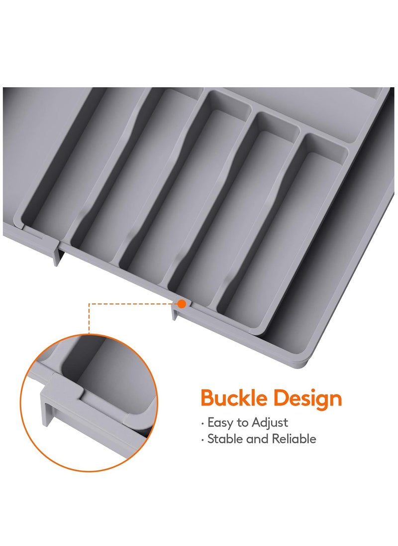 Expandable Adjustable Cutlery Drawer Organizer, Utensil Kinfe Trayanna, Silverware and Flatware Holder, Closet Cutlery Tray for Spoons Forks Knives,