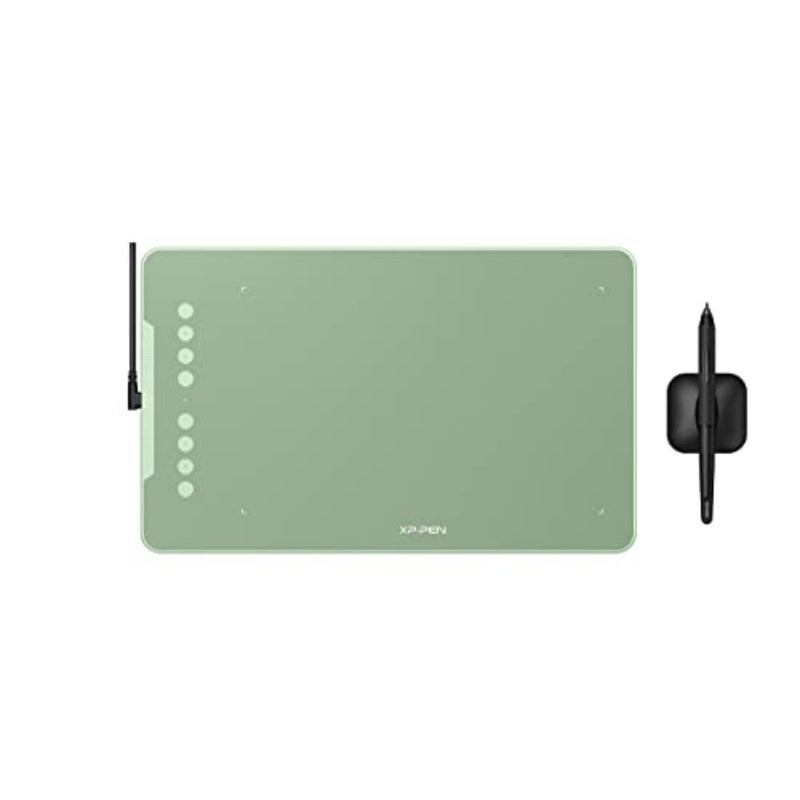 Digital art, teaching, gaming drawing pad with 10x6 inch active area, ABS plastic body, black color, battery-free stylus with 16384 pressure levels and 8 hotkeys - Image 1