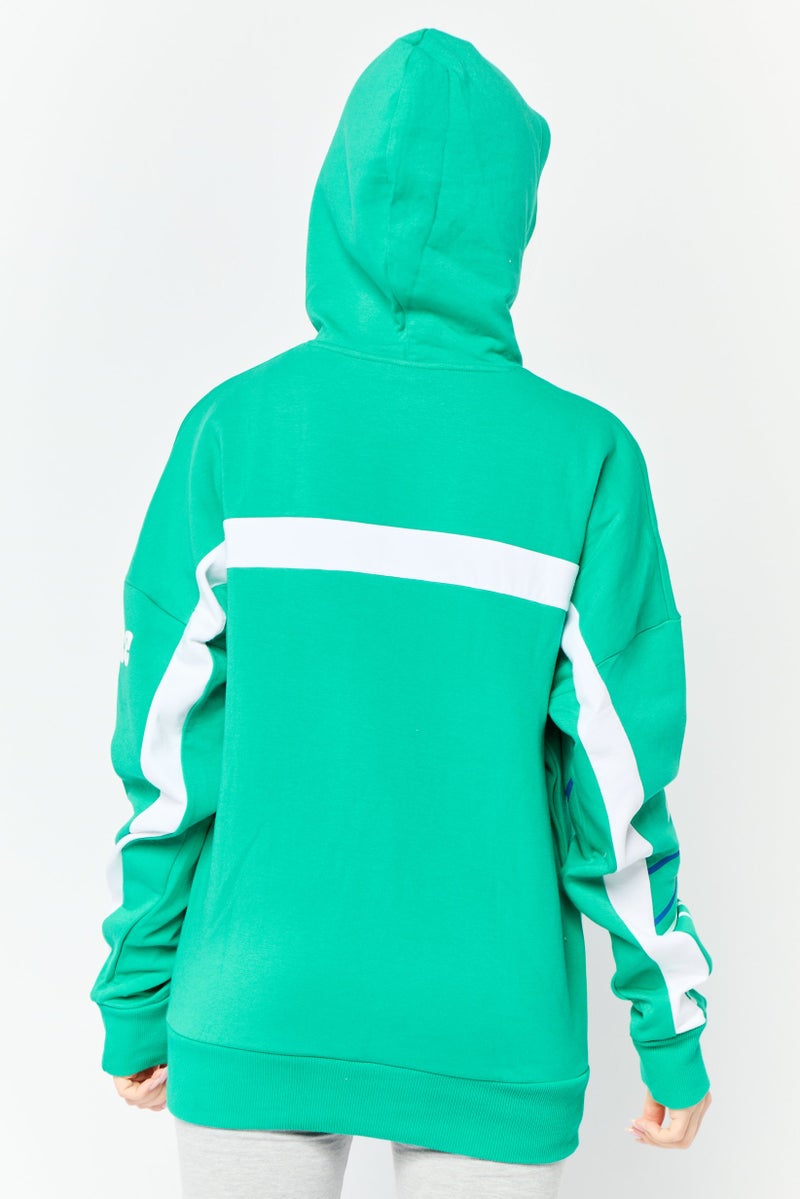 Reebok هودي خارجي طويل الأكمام للنساء، رياضي، أخضر - Image 2