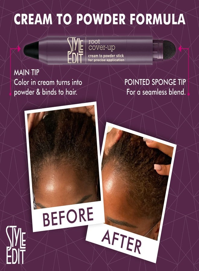 Style Edit Root Touch Up Stick - Temporary Root Concealer and Black Hair Color for Gray Coverage, Premium Shading Sponge Pen for Hair Makeup, 0.11 oz - Image 4