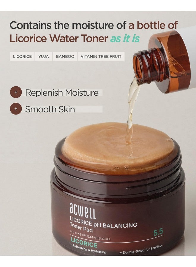 ACWELL Licorice Ph Balancing Toner Pad - Vegan Cotton Pad, Double-Sided Toner Pads For Blemish And Soothing Care - Korean Daily Skincare - Improves Uneven Skin Tone, 70Pads - Image 2