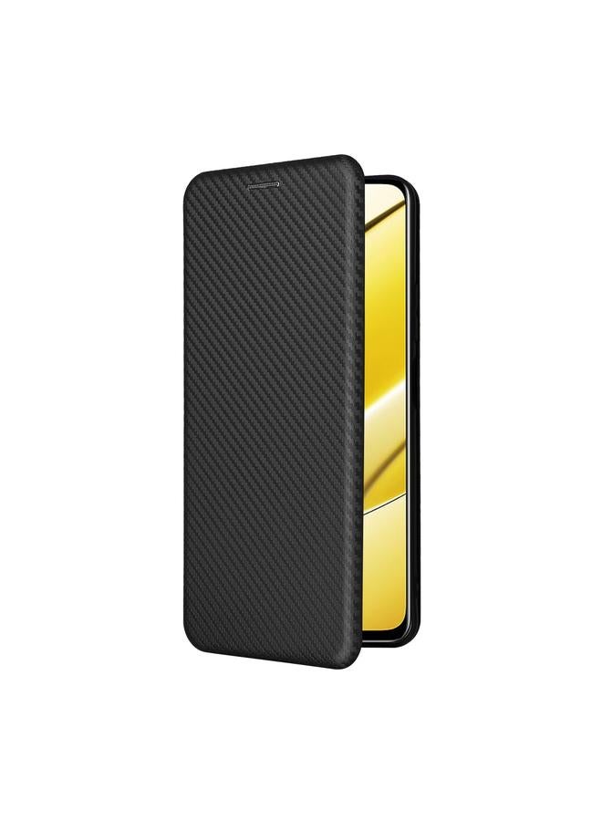 اس-توب جراب هاتف Realme 11 5G / 11x مصنوع من ألياف الكربون وجلد قابل للطي - Image 2