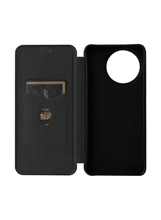 اس-توب جراب هاتف Realme 11 5G / 11x مصنوع من ألياف الكربون وجلد قابل للطي - Image 4