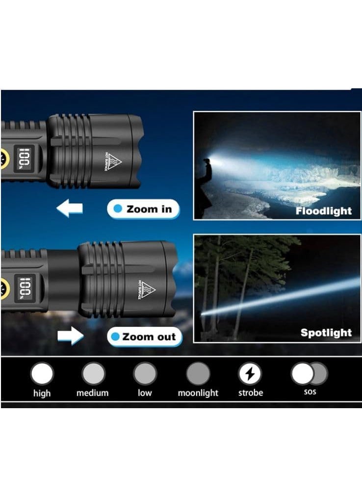Kresal Kresal Flashlights High Lumens Tactical Rechargeable Torch 200000 Lumens Torches Led Super Bright IPX45 Waterproof 5 Modes Led Torch for Camping Emergency Outdoor Home  - Image 3