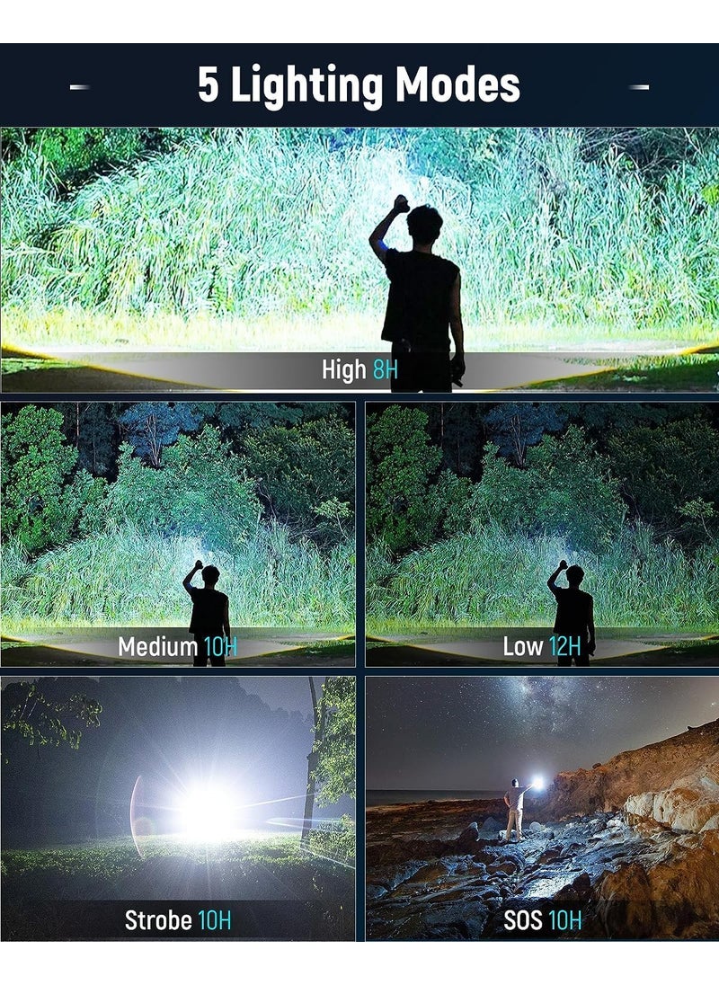 Kresal Kresal Flashlights High Lumens Tactical Rechargeable Torch 200000 Lumens Torches Led Super Bright IPX45 Waterproof 5 Modes Led Torch for Camping Emergency Outdoor Home  - Image 4