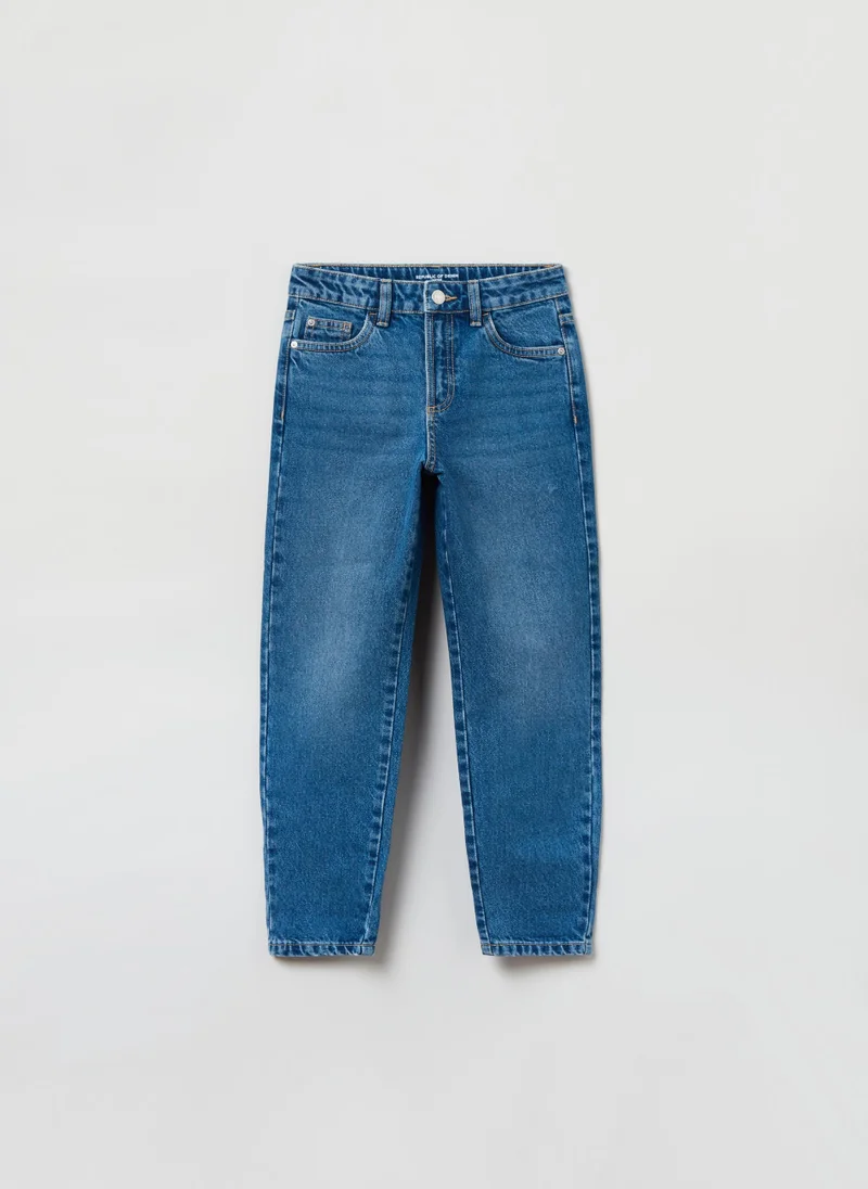 او في اس Cotton mum-fit jeans