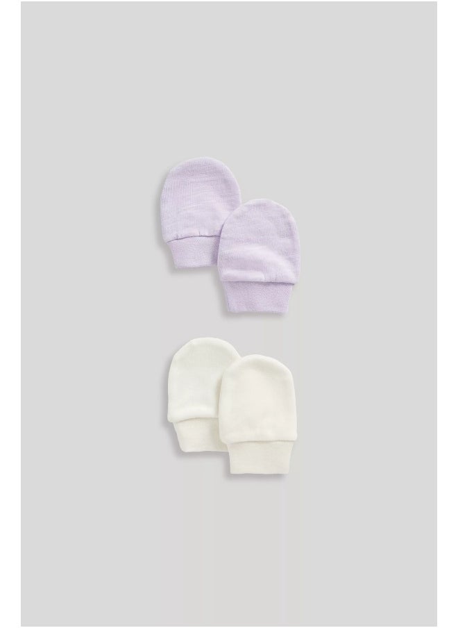 mothercare 2 Pack Baby Mittens  - Image 2