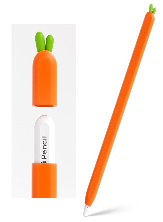 ELETIUO Carrot Silicone Skin Cover Compatible with Apple Pencil 2nd Generation, Protective Cover Accessories Compatible with iPad Pro 11 12.9 inch - Image 1