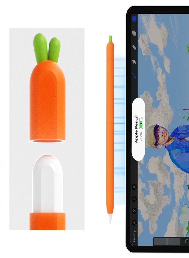 ELETIUO Carrot Silicone Skin Cover Compatible with Apple Pencil 2nd Generation, Protective Cover Accessories Compatible with iPad Pro 11 12.9 inch - Image 3