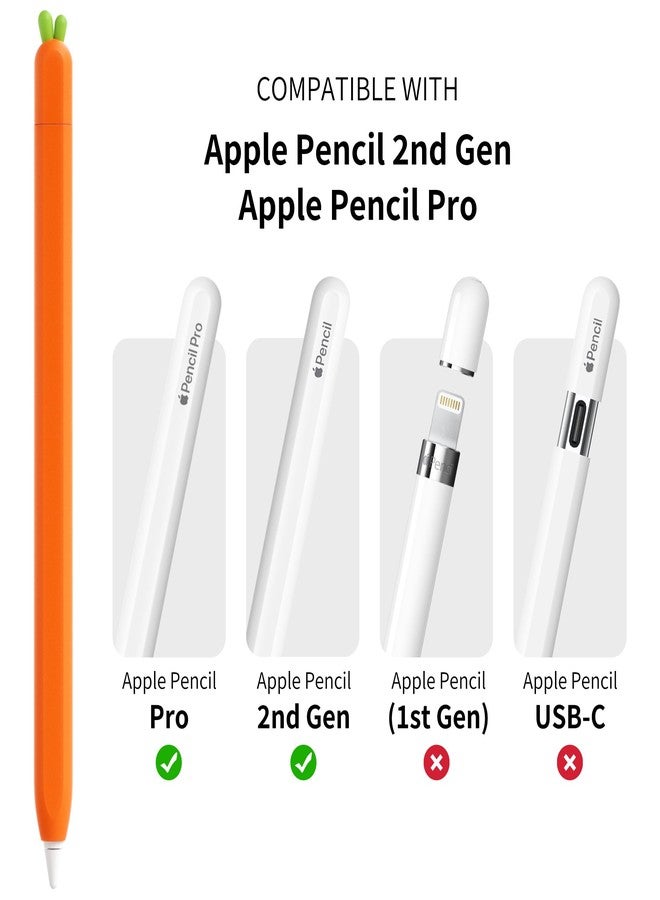 ELETIUO Carrot Silicone Skin Cover Compatible with Apple Pencil 2nd Generation, Protective Cover Accessories Compatible with iPad Pro 11 12.9 inch - Image 2