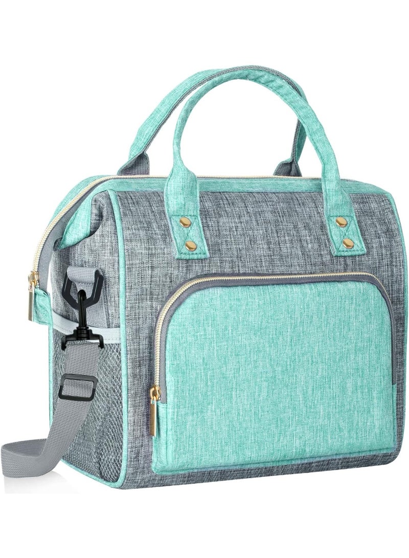 IDEATECH Large Insulated Lunch Bag for Women -12L Adult Lunch Box Wide Opening with Shoulder Strap - Leakproof Cooler Tote Bag for Office Work, Picnic & Travel, Cute Gifts for Women, Mom (Teal) - Image 1