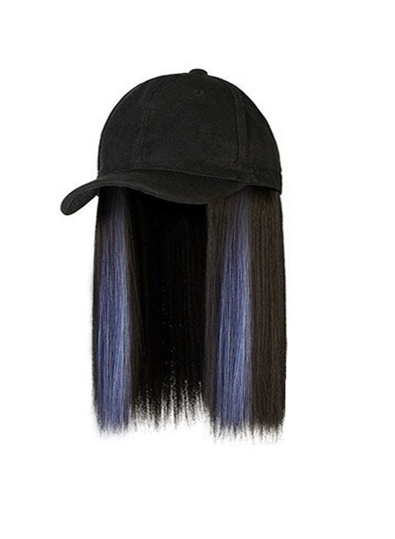 Wig hat one piece straight hair baseball cap cosplay wig costumes dress up wig - Image 1