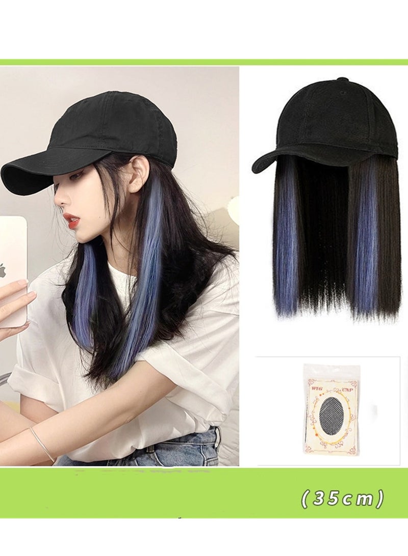 Wig hat one piece straight hair baseball cap cosplay wig costumes dress up wig - Image 2
