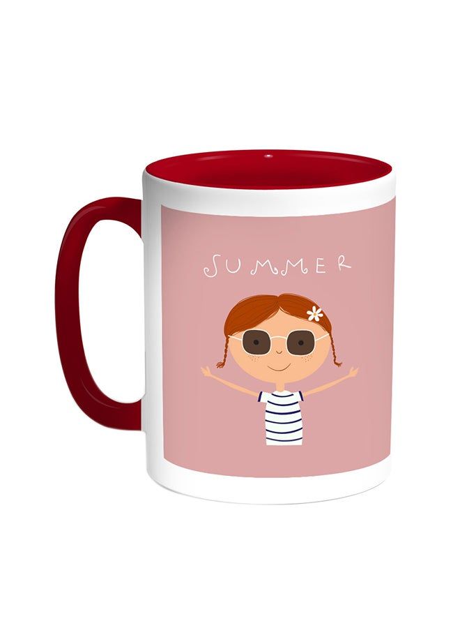 RKN Summer Printed Coffee Mug Red/White 11ounce - Image 2