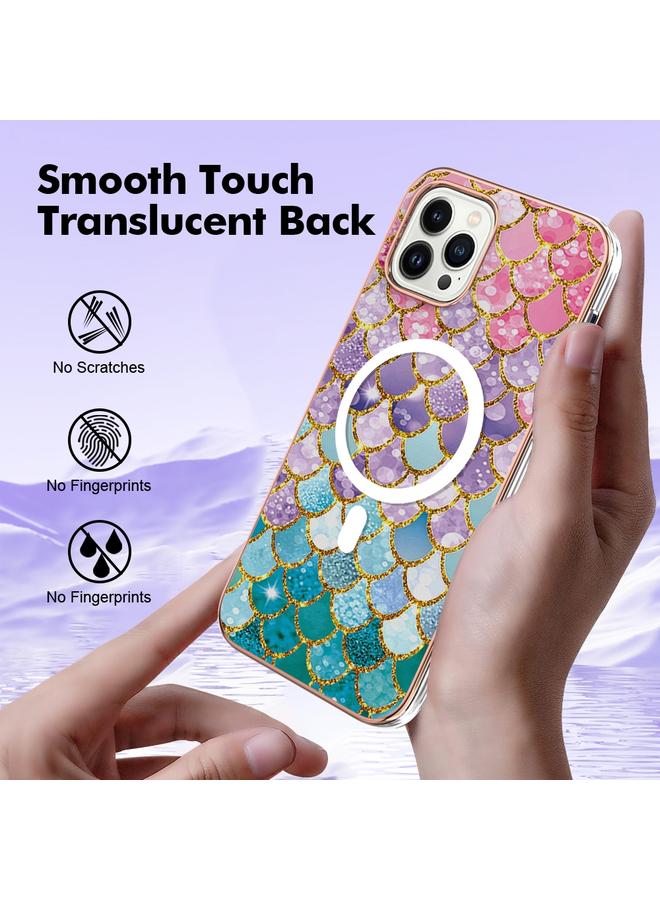 زبون جراب لهاتف iPhone 13 Pro بنمط رخامي، جراب هاتف IMD Magsafe TPU مزدوج الجوانب - Image 5