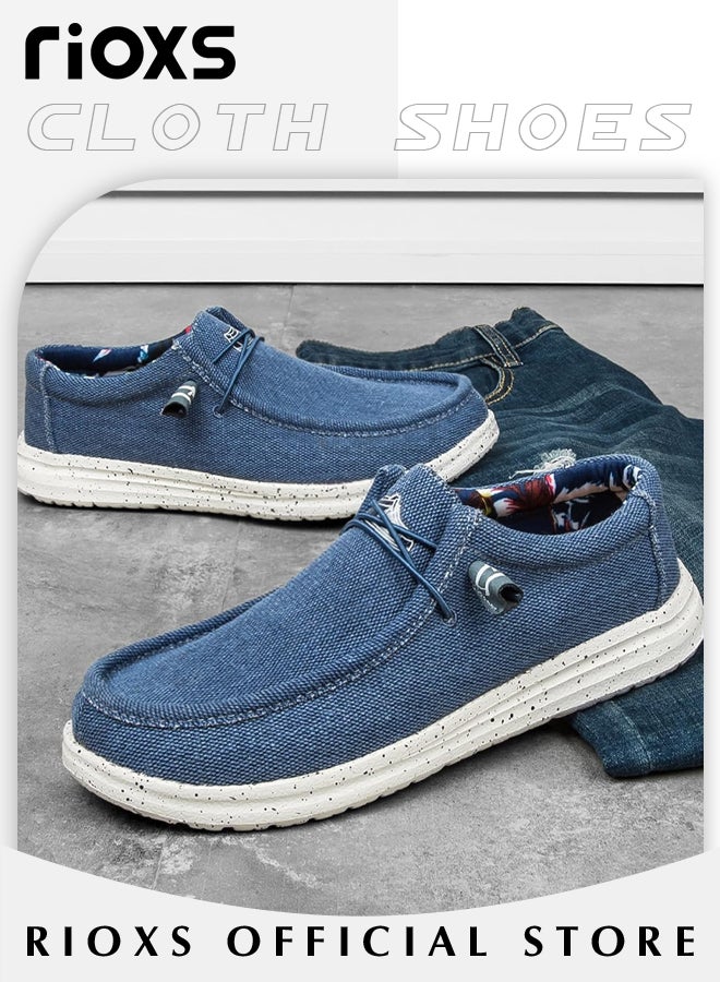 RIOXS Men's Trendy Canvas Loafers, Slip-on Casual Shoes with Wide-fit Construction and Soft Upper Design, Comfortable Lightweight Flats, Suitable for Various Occasions and Any Outdoor Activities  - Image 3