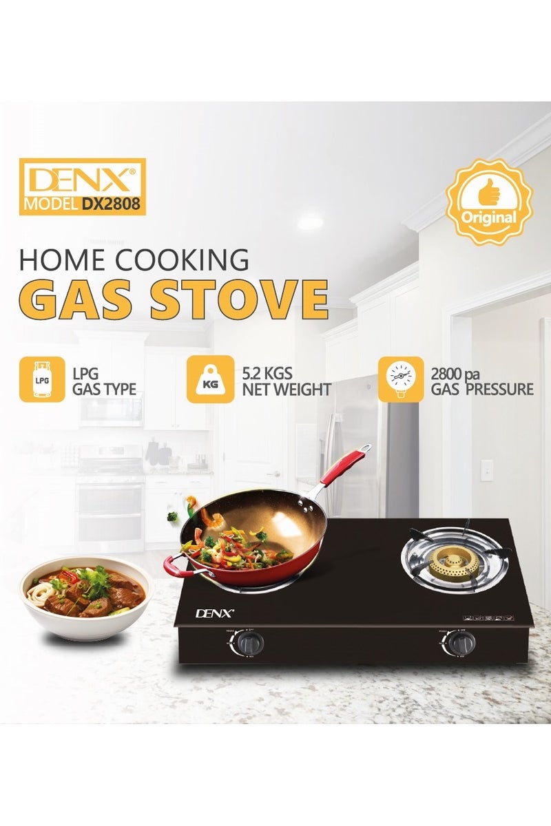 دينكس موقد غاز زجاجي مقاوم للحرارة مع شعلتين - Image 3