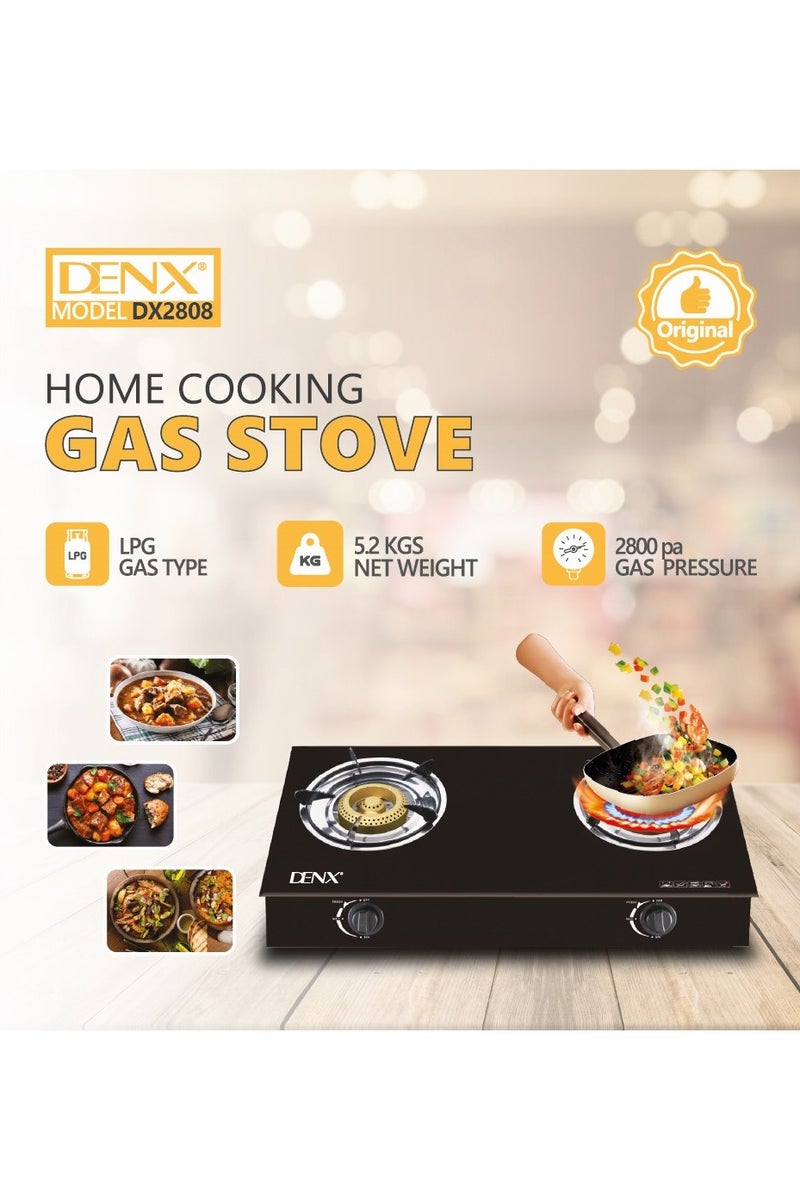 دينكس موقد غاز زجاجي مقاوم للحرارة مع شعلتين - Image 2