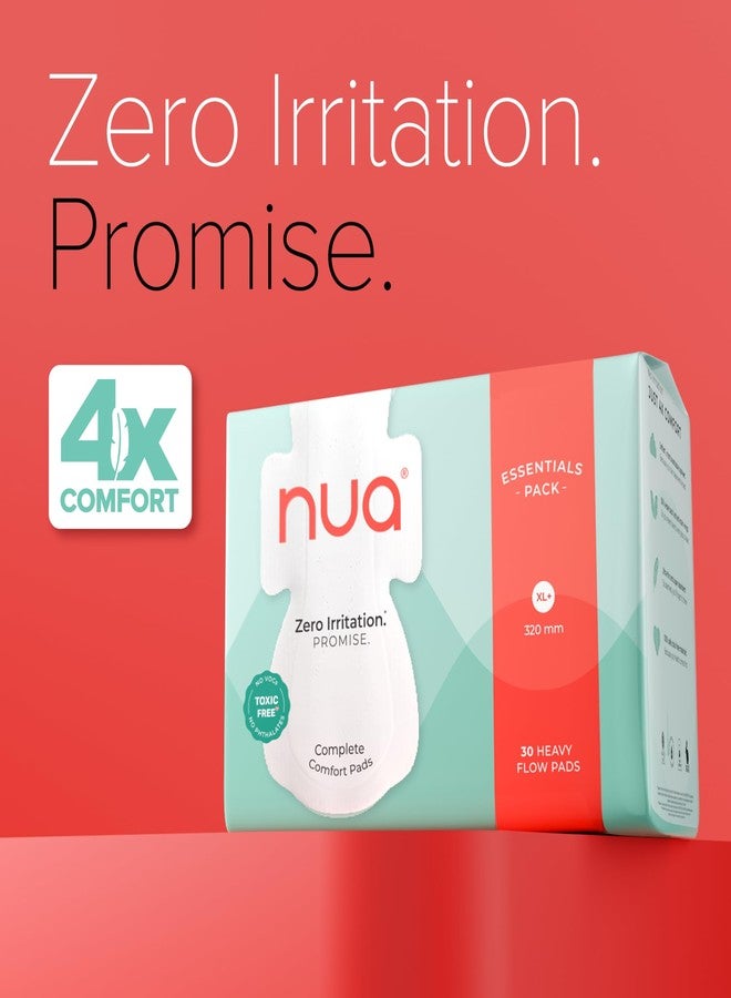 Nua Complete Comfort Sanitary Pads for Heavy Flow XL+ | Combo Pack of 90 Pads | (Buy 2 Get 1 Free) | Zero Irritation | 100% Toxin-Free | Essentials Super Saver XL+ | 4x Comfort | B2G1 | Pack of 3 - Image 2