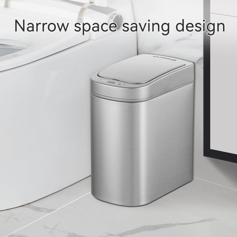 Ninestars Automatic Motion Sensor Bathroom Trash Can, 1.8 Gallon Smart Opening Garbage Bin for Bathroom, Bedroom, Kitchen, Office - Image 3