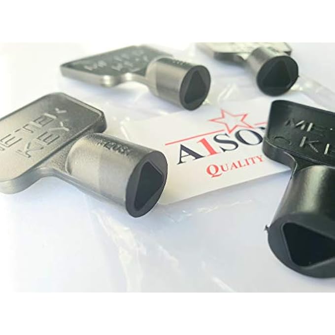 FOUR PLASTIC BLACK TRIANGULAR GAS ELECTRIC UTILITY METER KEY - Image 3