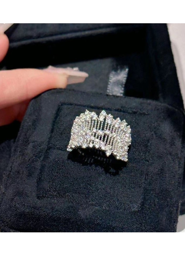 Sweet Pleated Skirt Shaped Mesh Ring - Image 1
