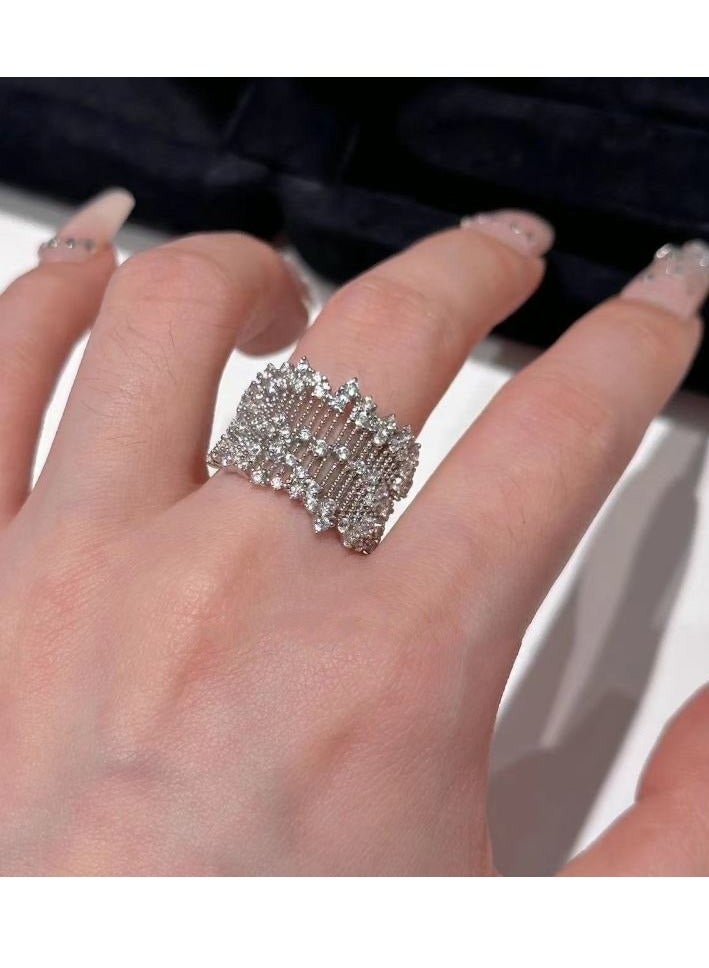 Sweet Pleated Skirt Shaped Mesh Ring - Image 3