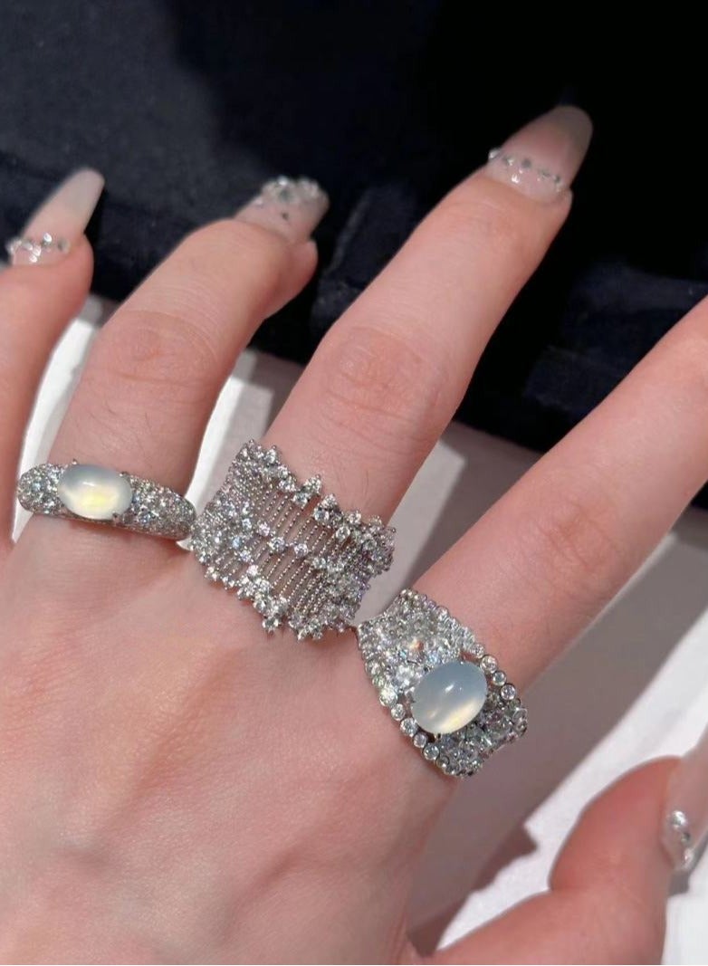 Sweet Pleated Skirt Shaped Mesh Ring - Image 5