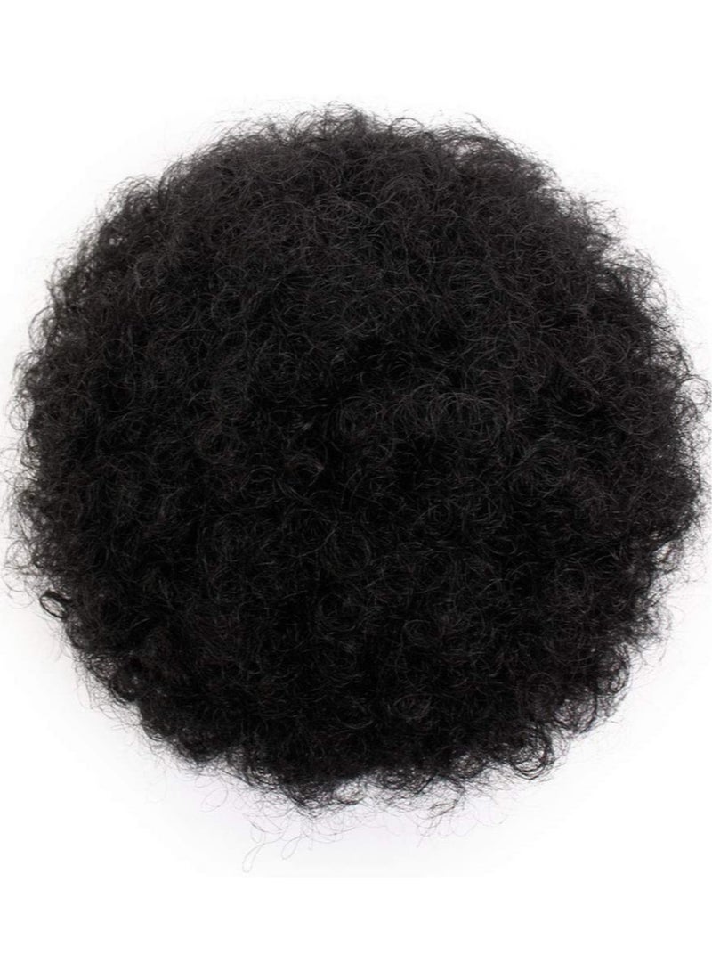 Estelle Short Synthetic Curly Hair Ponytail African American Kinky Curly Wrap Drawstring Puff Ponytail Hair Extensions Wig with 2 Clips Medium Nature Black - Image 2