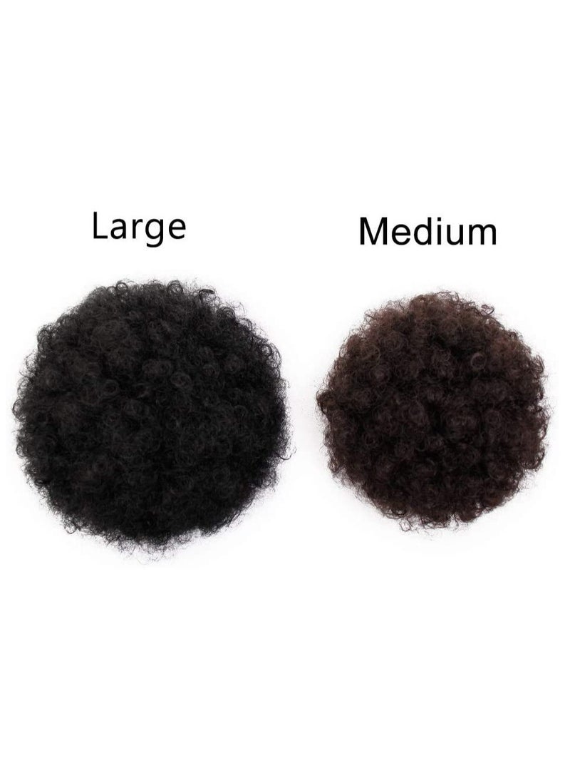 Estelle Short Synthetic Curly Hair Ponytail African American Kinky Curly Wrap Drawstring Puff Ponytail Hair Extensions Wig with 2 Clips Medium Nature Black - Image 5