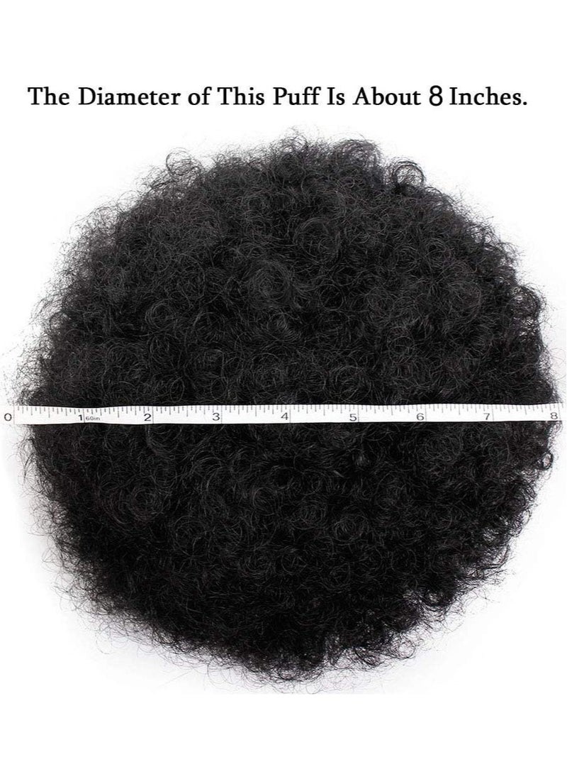 Estelle Short Synthetic Curly Hair Ponytail African American Kinky Curly Wrap Drawstring Puff Ponytail Hair Extensions Wig with 2 Clips Medium Nature Black - Image 4