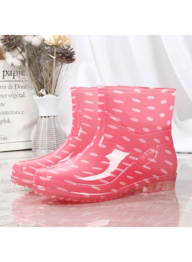 Rain Boots Women's Adult Short Fashion Water Shoes Women's Fleece-lined Rain Boots Women's Rain Boots Waterproof Non-slip Rubber Shoe Cover