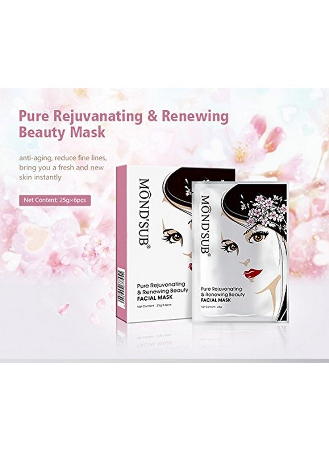 Mond'sub Mond’Sub Pure Rejuvenating Renewing Radiant & Shining Beauty Face Mask (Pack Of 6 X 25G)  - Image 2