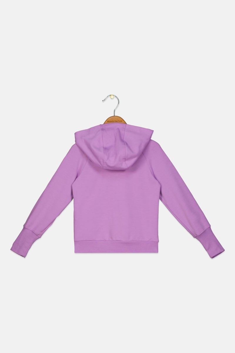 Nike Kids Girl Sportswear Fit Brand Logo Outdoor Sweatshirt, Lavender  - Image 2
