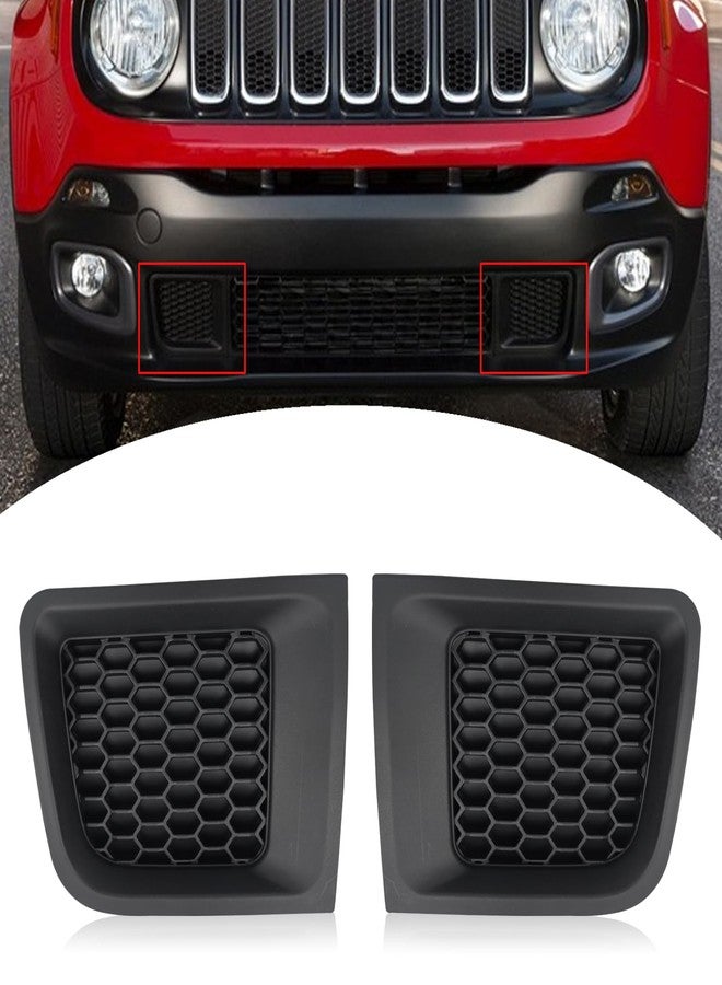 BINQIGOO 1 Pair Front Bumper Insert Grilles Bezel Cover Replacement Fit for Jeep Renegade 2015-2018 Sport Latitude Trailhawk Limited - Image 1