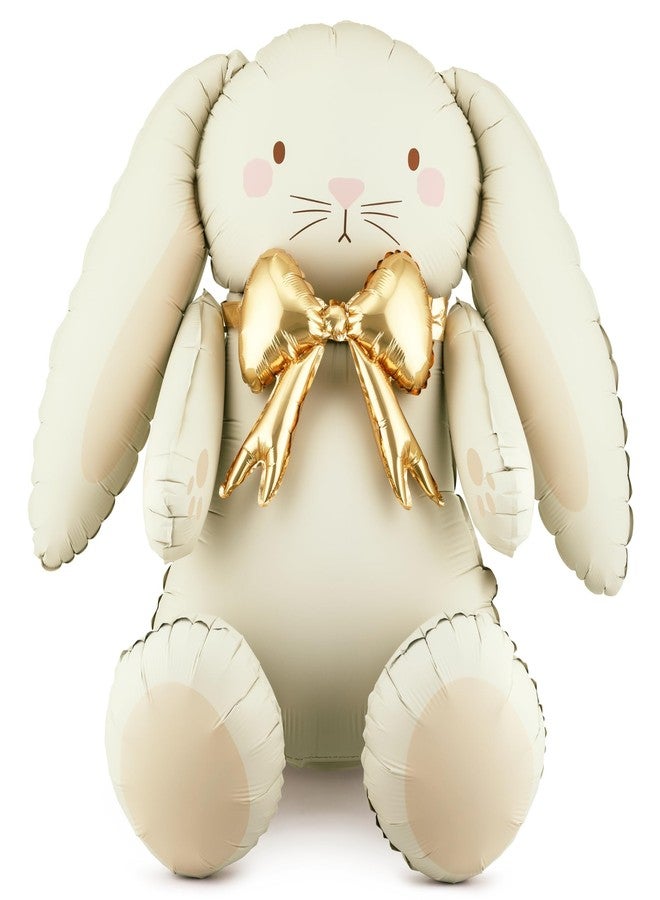 PartyDeco Bunny Foil Balloon 29x33 Inch - Giant Rabbit Mylar Balloon for First Birthday and Baby Shower Decorations - Cute Neutral Party Decor for Baby Boys and Girls - Image 1