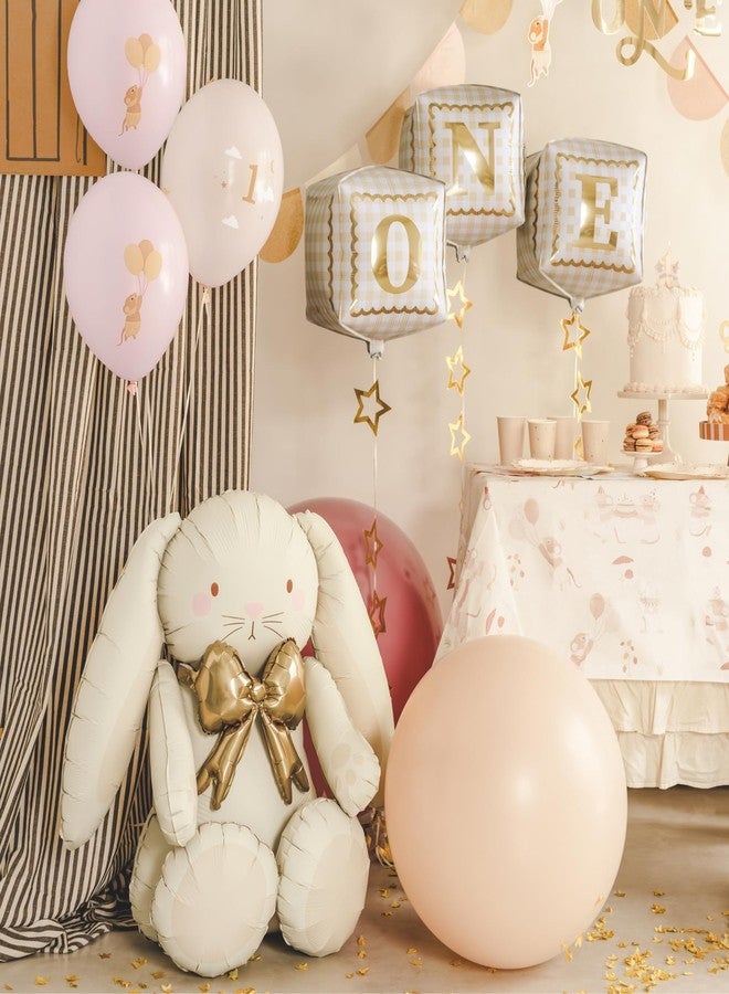 PartyDeco Bunny Foil Balloon 29x33 Inch - Giant Rabbit Mylar Balloon for First Birthday and Baby Shower Decorations - Cute Neutral Party Decor for Baby Boys and Girls - Image 3