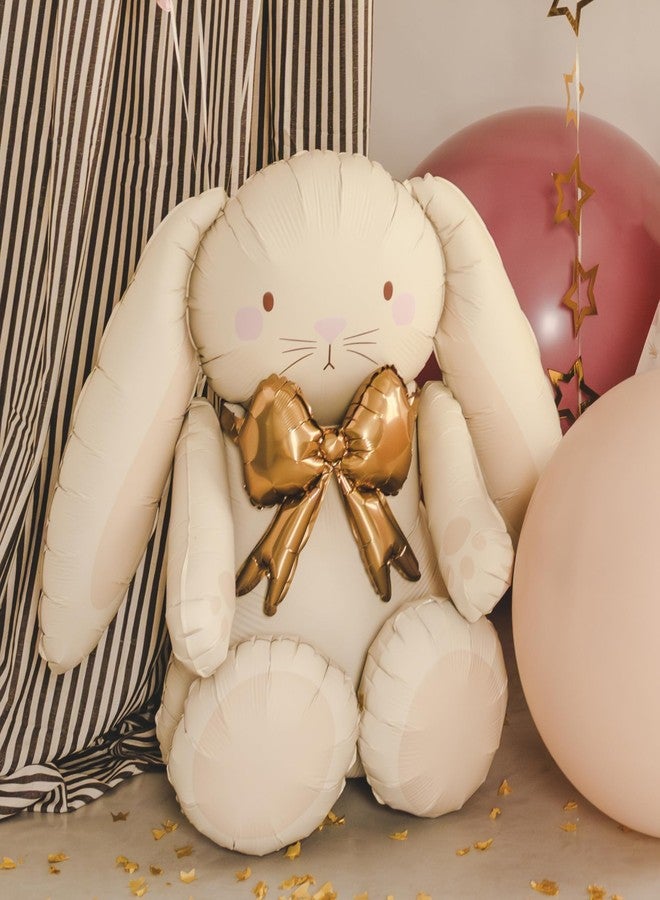 PartyDeco Bunny Foil Balloon 29x33 Inch - Giant Rabbit Mylar Balloon for First Birthday and Baby Shower Decorations - Cute Neutral Party Decor for Baby Boys and Girls - Image 2